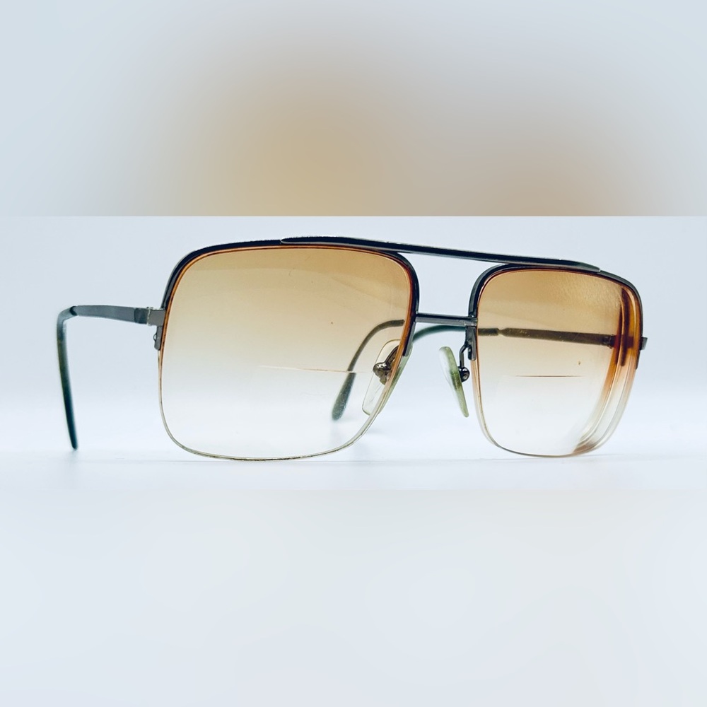 Vintage Cottet 8602 Gunmetal Pilot Half-Rim Sunglasses Frames Only